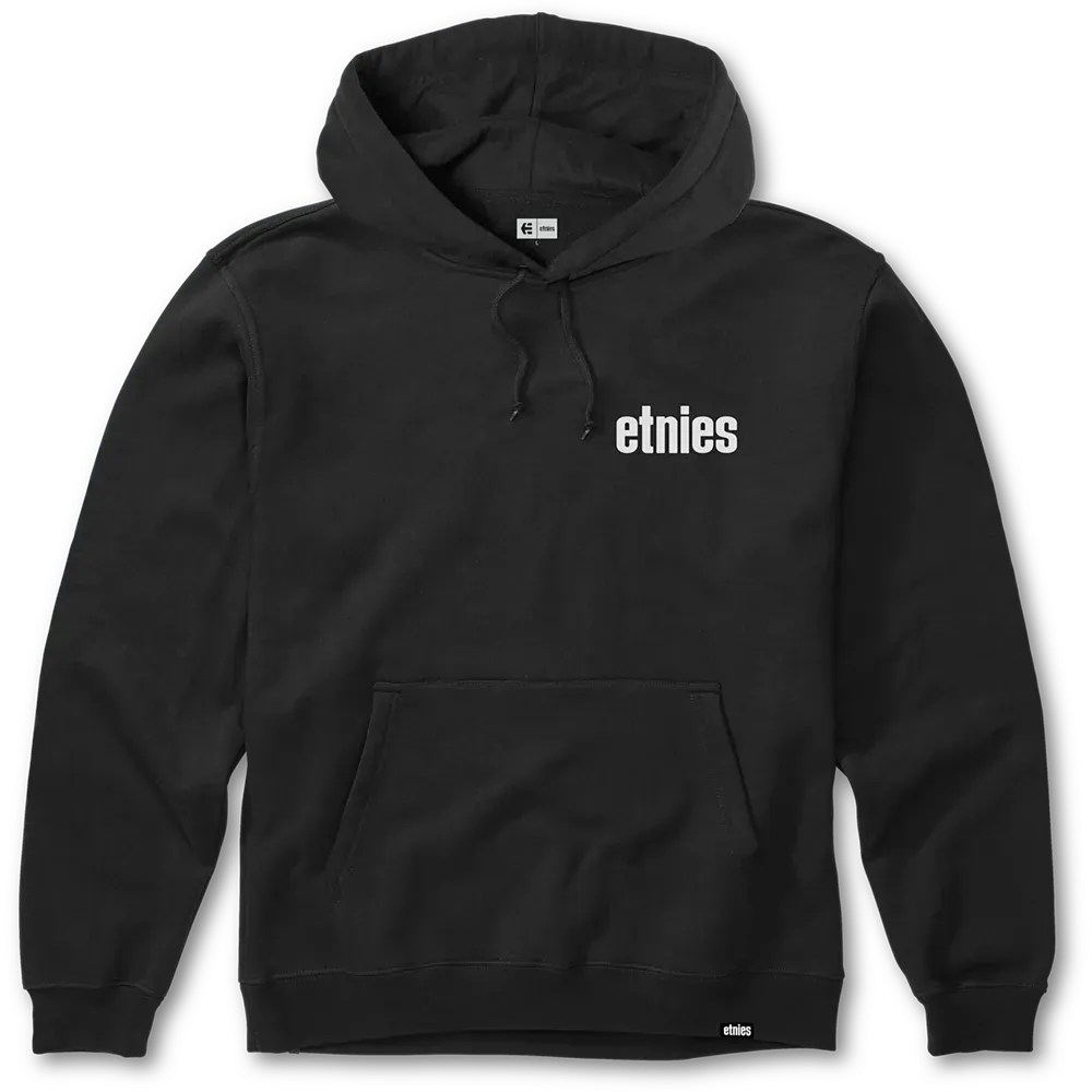Etnies Sale - Black Logo Pullover Hoodie - Fleece US