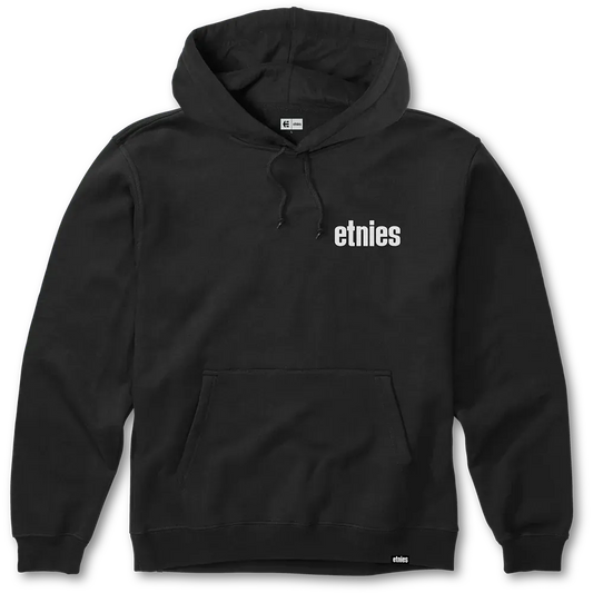 Etnies Sale - Black Logo Pullover Hoodie - Fleece  US